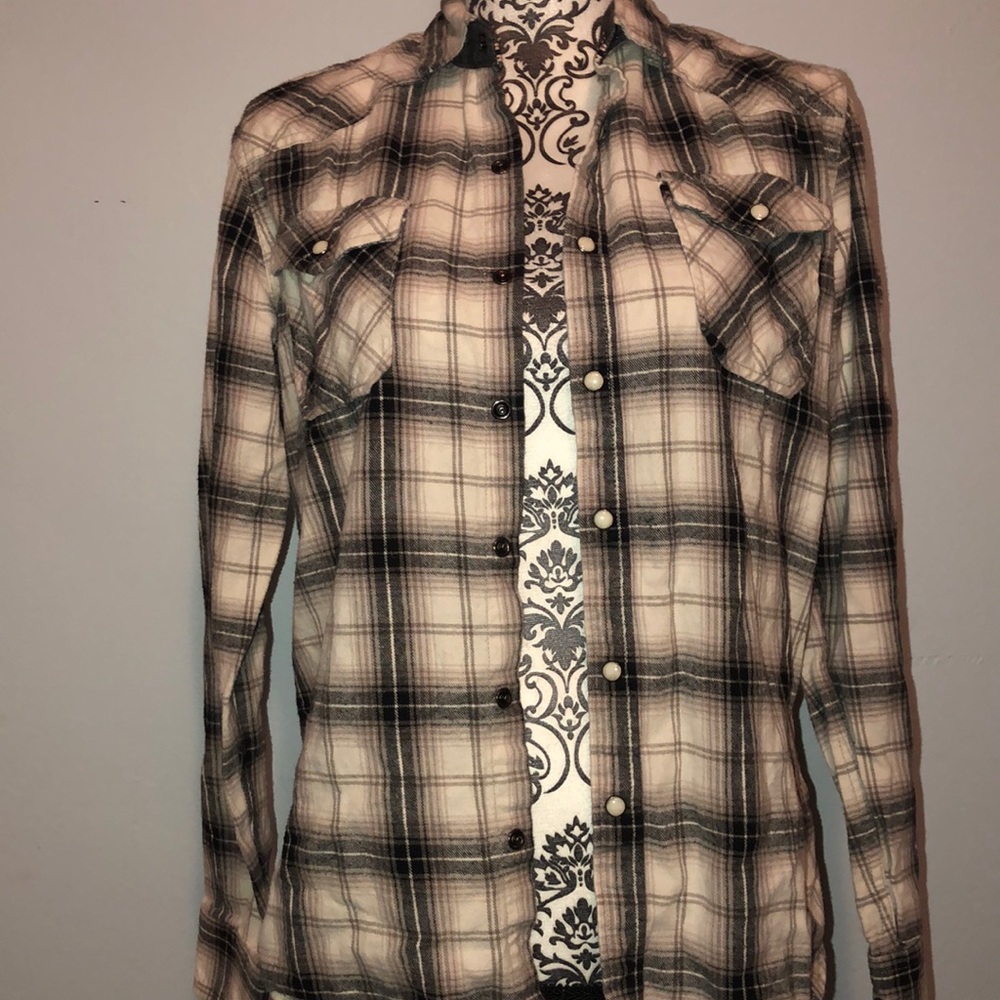 Grey and white flannel